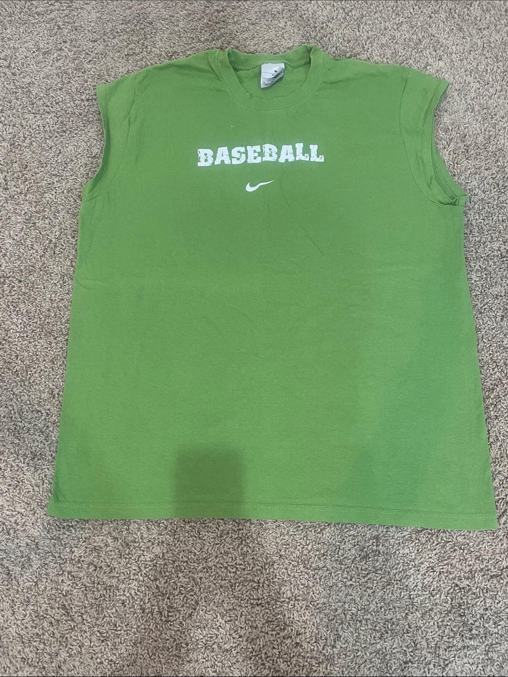 Nike Green Sleeveless 'BASEBALL' Graphic Tank